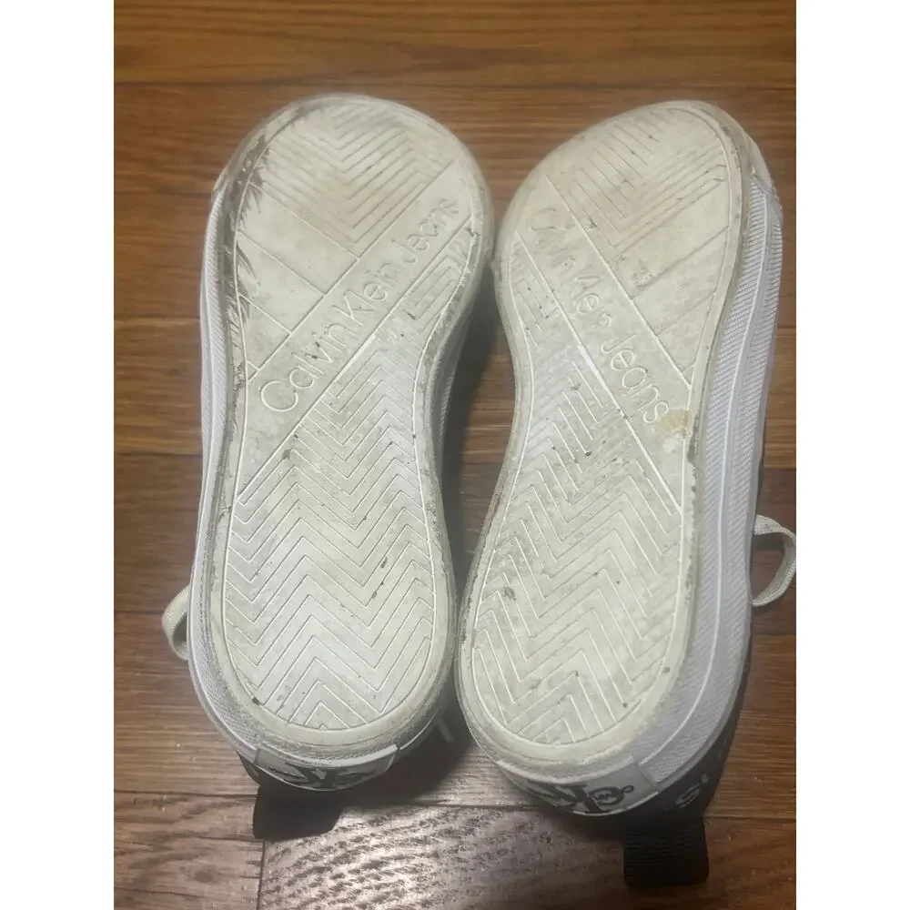 Calvin Klein Women's Kcerya Black White Rainbow Canvas Sneakers 7M